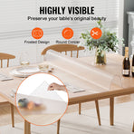 Plastic Table Cover, 24 x 48 Inch 1.5 mm Thick Frosted Table Protector, Rectangle PVC Desk Mat, Waterproof & Easy Cleaning Desk Pad Tablecloth, for Office Dresser Dining Room Table Night Stand
