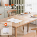 Plastic Table Cover, 30 x 60 Inch 1.5 mm Thick Clear Table Protector, Rectangle PVC Desk Mat, Waterproof & Easy Cleaning Desk Pad Tablecloth, for Office Dresser Dining Room Table Night Stand