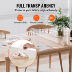 Plastic Table Cover, 30 x 60 Inch 1.5 mm Thick Clear Table Protector, Rectangle PVC Desk Mat, Waterproof & Easy Cleaning Desk Pad Tablecloth, for Office Dresser Dining Room Table Night Stand
