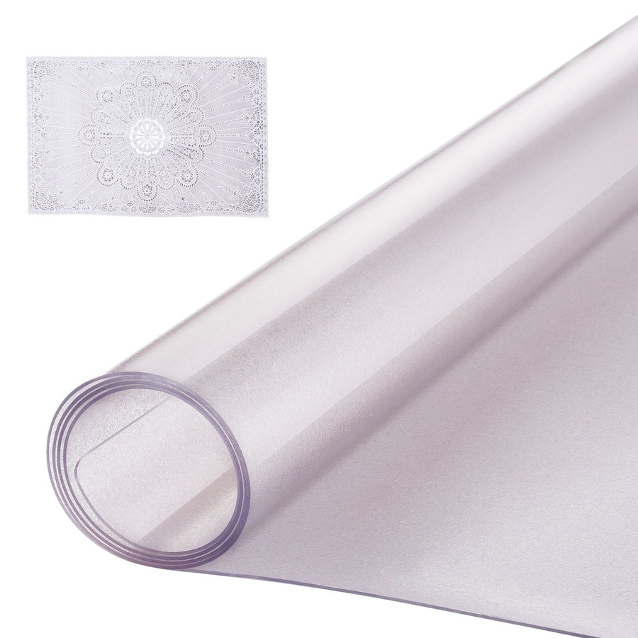 Plastic Table Cover, 42 x 60 Inch 1.5 mm Thick Frosted Table Protector, Rectangle PVC Desk Mat, Waterproof & Easy Cleaning Desk Pad Tablecloth, for Office Dresser Dining Room Table Night Stand