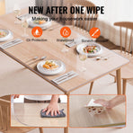 Plastic Table Cover, 42 x 60 Inch 2.0 mm Thick Clear Table Protector, Rectangle PVC Desk Mat, Waterproof & Easy Cleaning Desk Pad Tablecloth, for Office Dresser Dining Room Table Night Stand