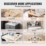 Plastic Table Cover, 42 x 60 Inch 2.0 mm Thick Clear Table Protector, Rectangle PVC Desk Mat, Waterproof & Easy Cleaning Desk Pad Tablecloth, for Office Dresser Dining Room Table Night Stand