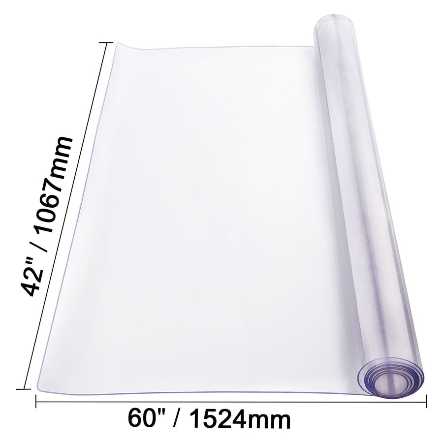 Plastic Table Cover, 42 x 60 Inch 2.0 mm Thick Clear Table Protector, Rectangle PVC Desk Mat, Waterproof & Easy Cleaning Desk Pad Tablecloth, for Office Dresser Dining Room Table Night Stand