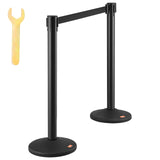 VEVOR Crowd Control Stanchions, 6-Pack Crowd Control Barriers with 3PCS 6.5FT Black Retractable Belts, Plastic Stanchion Queue Post, Belt Barriers Line Divider Stanchion Set for Airport, Exhibition - Extra Image