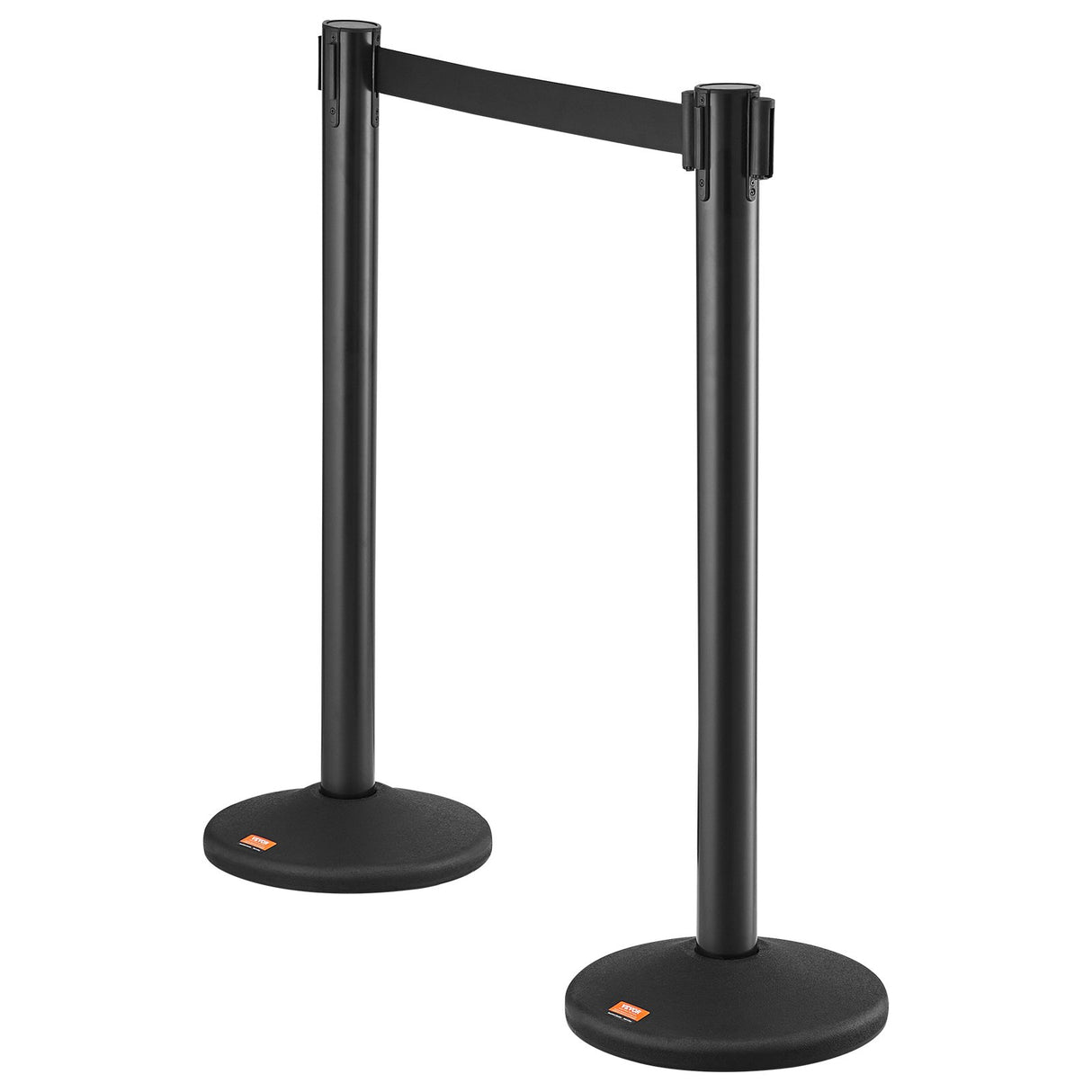 VEVOR Crowd Control Stanchions, 6-Pack Crowd Control Barriers with 3PCS 6.5FT Black Retractable Belts, Plastic Stanchion Queue Post, Belt Barriers Line Divider Stanchion Set for Airport, Exhibition