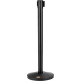 VEVOR Crowd Control Stanchions, 2-Pack Crowd Control Barriers, Carbon Steel Baking Painted Stanchion Queue Post with 11FT Black Retractable Belt, Belt