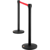 VEVOR Crowd Control Stanchions, 2-Pack Crowd Control Barriers, Carbon Steel Baking Painted Stanchion Queue Post with 11FT Red Retractable Belt, Belt Barriers Line Divider for Exhibition, Airport - Extra Image