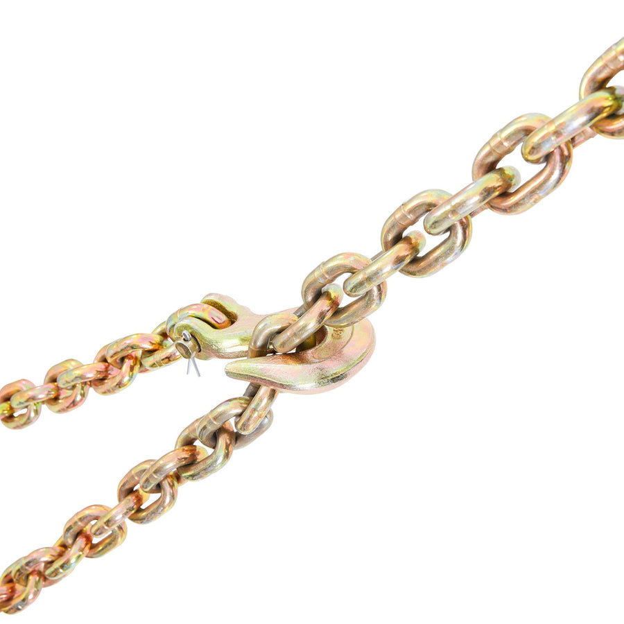 Transport Binder Chain, 3220 kg Working Load Limit, 3/8''x20' G80 Tow Chain Tie Down with Grab Hooks, DOT Certified, Galvanized Coating Manganese Steel for Dock Factory Construction Site, 2 Pack