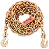 Transport Binder Chain, 2222 kg Working Load Limit, 5/16''x20' G80 Tow Chain Tie Down with Grab Hooks, DOT Certified, Galvanized Coating Manganese Steel for Dock Factory Construction Site, 2Pack