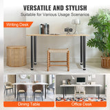 VEVOR 711.2MM Adjustable Desk Legs, Reinforced Steel Office Table Furniture legs Set of 4 for DIY, 544.3KG Load Capacity Heavy Duty Desk Legs, Quick Instalation Legs with Adjustable Foot Cup Black - 45-Degree Angle