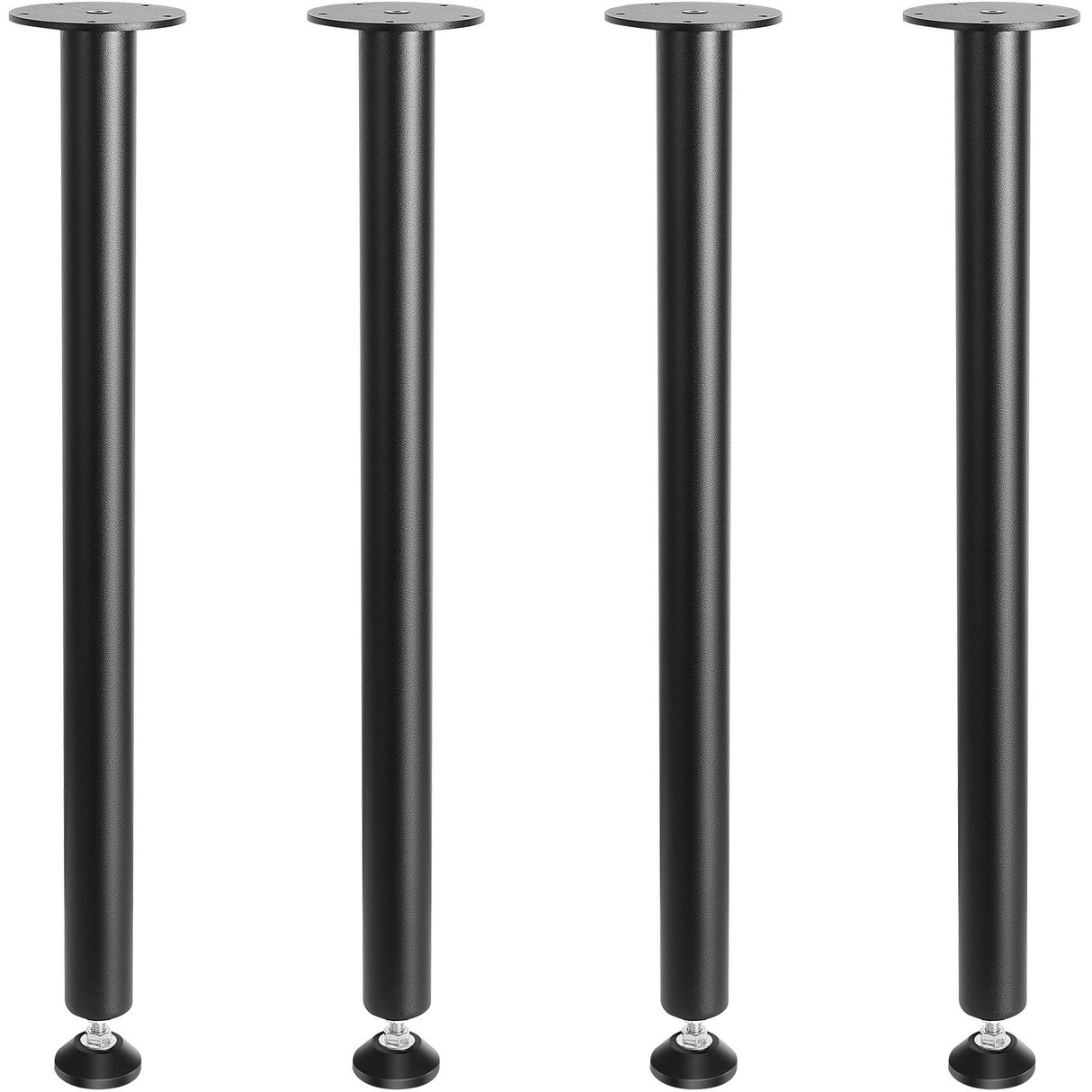 VEVOR 711.2MM Adjustable Desk Legs, Reinforced Steel Office Table Furniture legs Set of 4 for DIY, 544.3KG Load Capacity Heavy Duty Desk Legs, Quick Instalation Legs with Adjustable Foot Cup Black