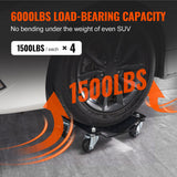 VEVOR Car Dolly Wheel Tire Dolly 4 PCS Heavy Duty Skate Auto Repair Dolly 6000LB - Side View