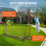 VEVOR Golf Practice Hitting Net, Huge 10.8x7ft Golf Net, Personal Driving Range for Indoor Outdoor Use, Portable Home Golf Aid Net with Solid