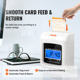 VEVOR Punch Time Clock, Time Tracker Machine for Employees of Small Business, 6 Punches per Day, Time Clock Punch Machine Includes 102 Time Cards, 1