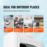 VEVOR Punch Time Clock, Time Tracker Machine for Employees of Small Business, 6 Punches per Day, Time Clock Punch Machine Includes 102 Time Cards, 1 - Rear View