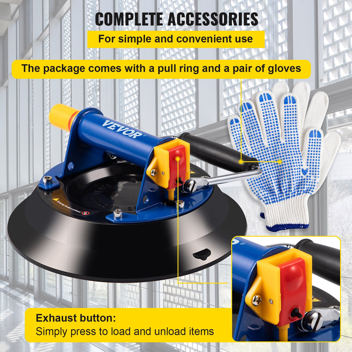 VEVOR Glass Lifting Vacuum Suction Cup Glass Lifter Suction Cup 30.4 cm 150 kg