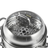 VEVOR Dumpling Steamer Stainless Steel 5 Titer for for Cook Soup, Noodles, Fishes Work with Gas Electric Grill Stove Top, Dia 30cm/11.8inch, Pot - Extra Image