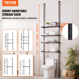 VEVOR Over the Toilet Storage 4-Tier Bathroom Shelf Rack Space Saver Organizer - Front View