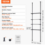 VEVOR Over the Toilet Storage 4-Tier Bathroom Shelf Rack Space Saver Organizer - Close-Up Angle