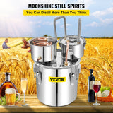 VEVOR Moonshine Still Water Alcohol Distiller 50L w/Thumper Keg & Water Pump - Front View