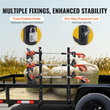 VEVOR Trimmer Rack, 3 Place Weeder Trimmer Rack, Locking Trim Holder Landscape Trailer Rack Carrier Mount on Open Pickup/Trailer Enclosed Trailers, Pair - Top-Down View