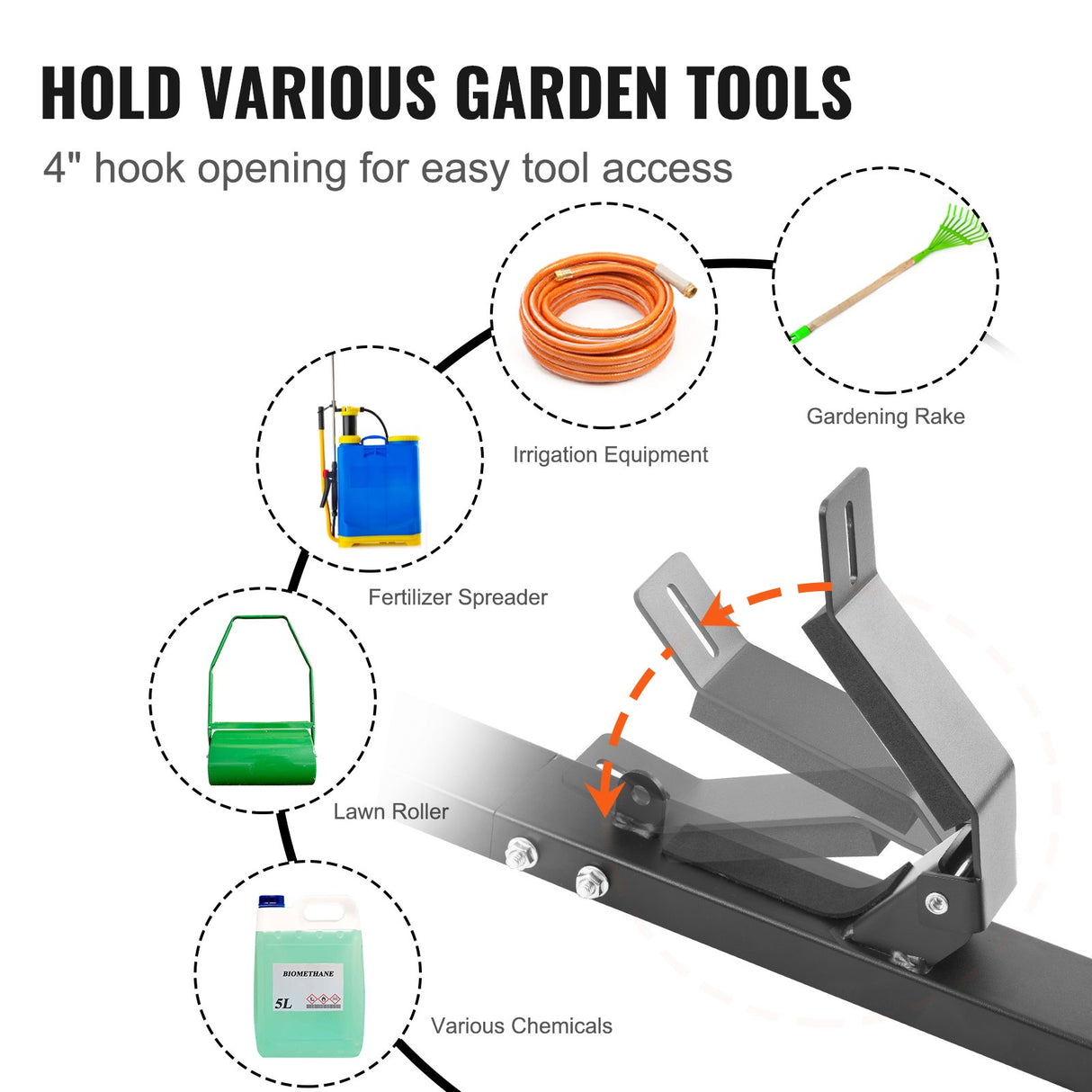 VEVOR Trimmer Rack, 3 Place Weeder Trimmer Rack, Locking Trim Holder Landscape Trailer Rack Carrier Mount on Open Pickup/Trailer Enclosed Trailers,