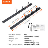 VEVOR Trimmer Rack, 3 Place Weeder Trimmer Rack, Locking Trim Holder Landscape Trailer Rack Carrier Mount on Open Pickup/Trailer Enclosed Trailers, Pair - Close-Up Angle