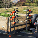 VEVOR Trimmer Rack, 3 Place Weeder Trimmer Rack, Locking Trim Holder Landscape Trailer Rack Carrier Mount on Open Pickup/Trailer Enclosed Trailers, Pair - Low Angle