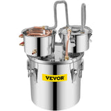 VEVOR Moonshine Still 5 Gal 21L Stainless Steel Water Alcohol Distiller Copper Tube Home Brewing Kit Build-in Thermometer for DIY Whisky Wine Brandy, 5GAL, 3 pots - Extra Image