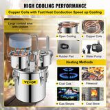 Vevor 30L 8Gal Alcohol Distiller Water Spirit Boiler Home Brew Copper Alcohol Still - Top-Down View