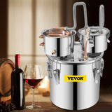 Vevor 30L 8Gal Alcohol Distiller Water Spirit Boiler Home Brew Copper Alcohol Still - Low Angle