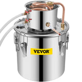 VEVOR Moonshine Still 9.6Gal 38L Stainless Steel Water Alcohol Distiller Copper Tube Home Brewing Kit Build-in Thermometer for DIY Whisky Wine Brandy, Sliver - Extra Image