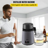 VEVOR Home Water Distiller Distilled Water Maker 4 L with Dual Temp Display Grey - Front View