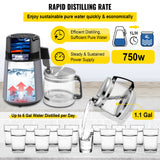 VEVOR Home Water Distiller Distilled Water Maker 4 L with Dual Temp Display Grey - Side View