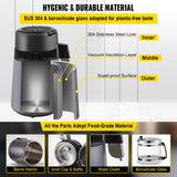 VEVOR Home Water Distiller Distilled Water Maker 4 L with Dual Temp Display Grey - 45-Degree Angle