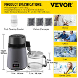 VEVOR Home Water Distiller Distilled Water Maker 4 L with Dual Temp Display Grey - Close-Up Angle