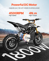 VEVOR 1800W Electric Brushless DC Motor 48V 4500rpm Motor for E-Bike Dirt Bike