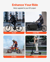 VEVOR 1800W Electric Brushless DC Motor 48V 4500rpm Motor for E-Bike Dirt Bike - Top-Down View