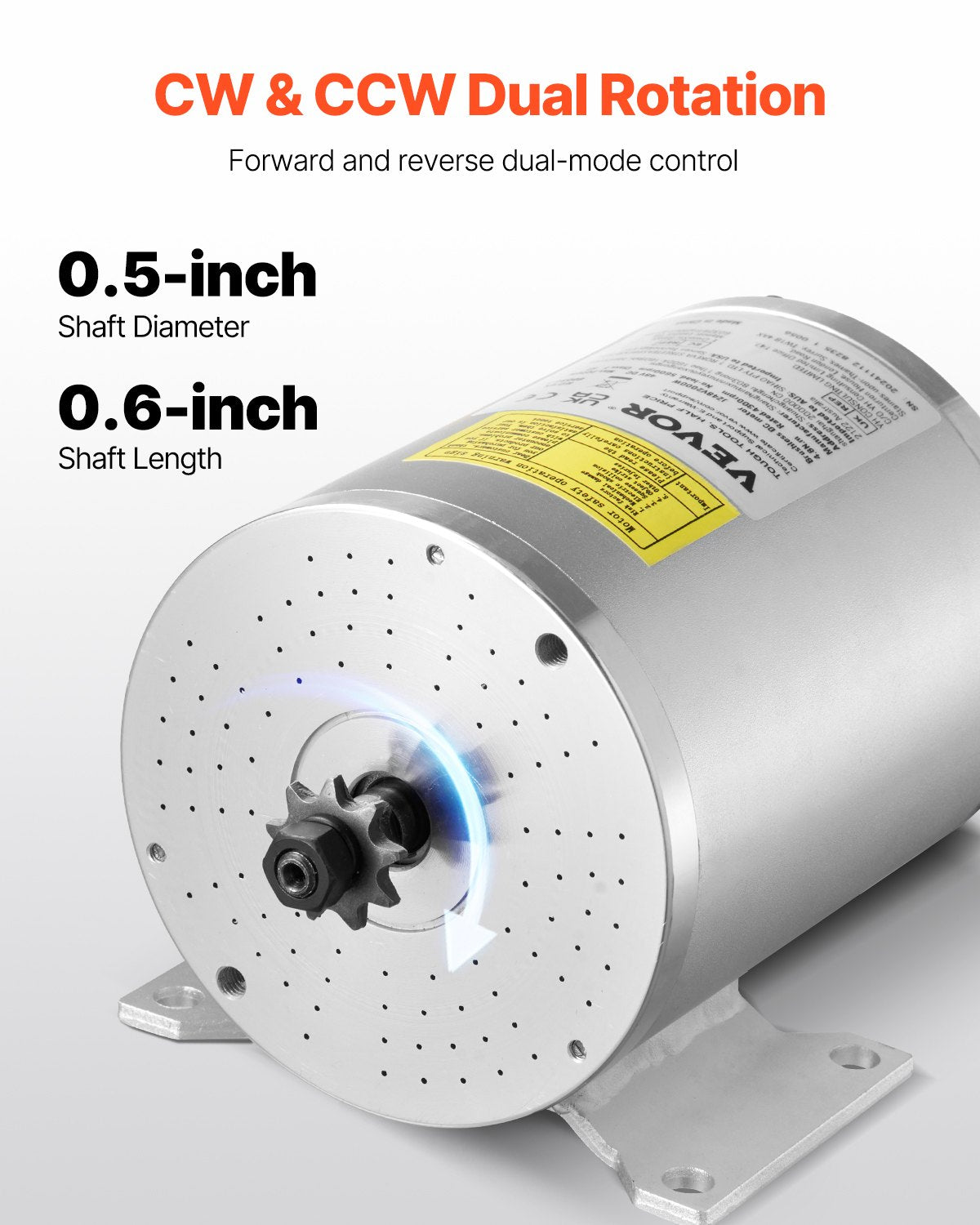 VEVOR 48V 2000W Electric Brushless DC Motor Kit with Upgraded Speed Controller