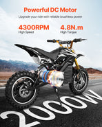 2000W Electric Brushless DC Motor Kit - 48V 4300rpm Motor with Upgraded Speed Controller and Throttle Grip Kit for Go Karts E-Bike Motorcycle Scooter DIY