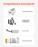 2000W Electric Brushless DC Motor Kit - 48V 4300rpm Motor with Upgraded Speed Controller and Throttle Grip Kit for Go Karts E-Bike Motorcycle Scooter DIY