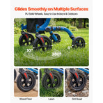 Rollator Walker with Seat for Seniors, Foldable Rolling Walker, Lightweight Aluminum Mobility Walking Aid with PU Solid Wheels, Adjustable Handle, Storage Bag, Cup/Cane Holder - Supports 136kg