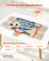VEVOR 1500 Piece Puzzle Board with Drawer Cover Portable Wooden Jigsaw 86x63cm - Front View