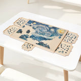 VEVOR 1500 Piece Puzzle Board with Drawer Cover Portable Wooden Jigsaw 86x63cm - Low Angle
