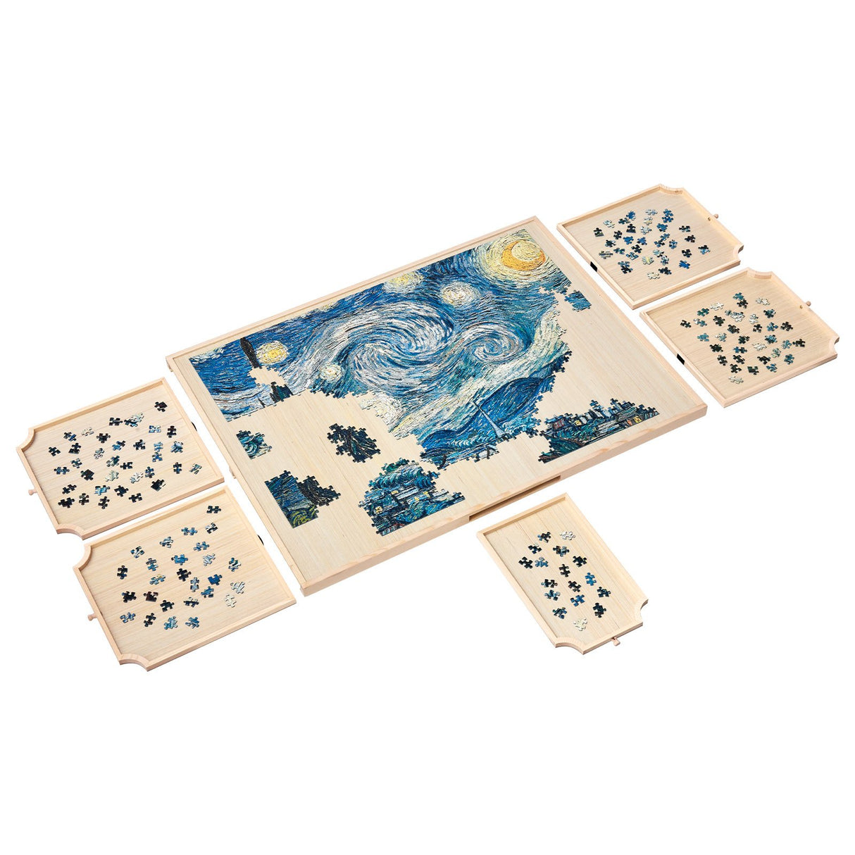 VEVOR 1500 Piece Puzzle Board with Drawer Cover Portable Wooden Jigsaw 86x63cm