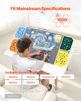VEVOR 1500 Piece Puzzle Board with Drawer Cover Portable Wooden Jigsaw 86x63cm - Front View