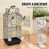 VEVOR Bird Flight Cage 39 in Hanging Metal Parakeet Cage for Cockatiels Parrot - Side View