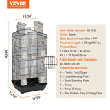VEVOR Bird Flight Cage 39 in Hanging Metal Parakeet Cage for Cockatiels Parrot - Close-Up Angle