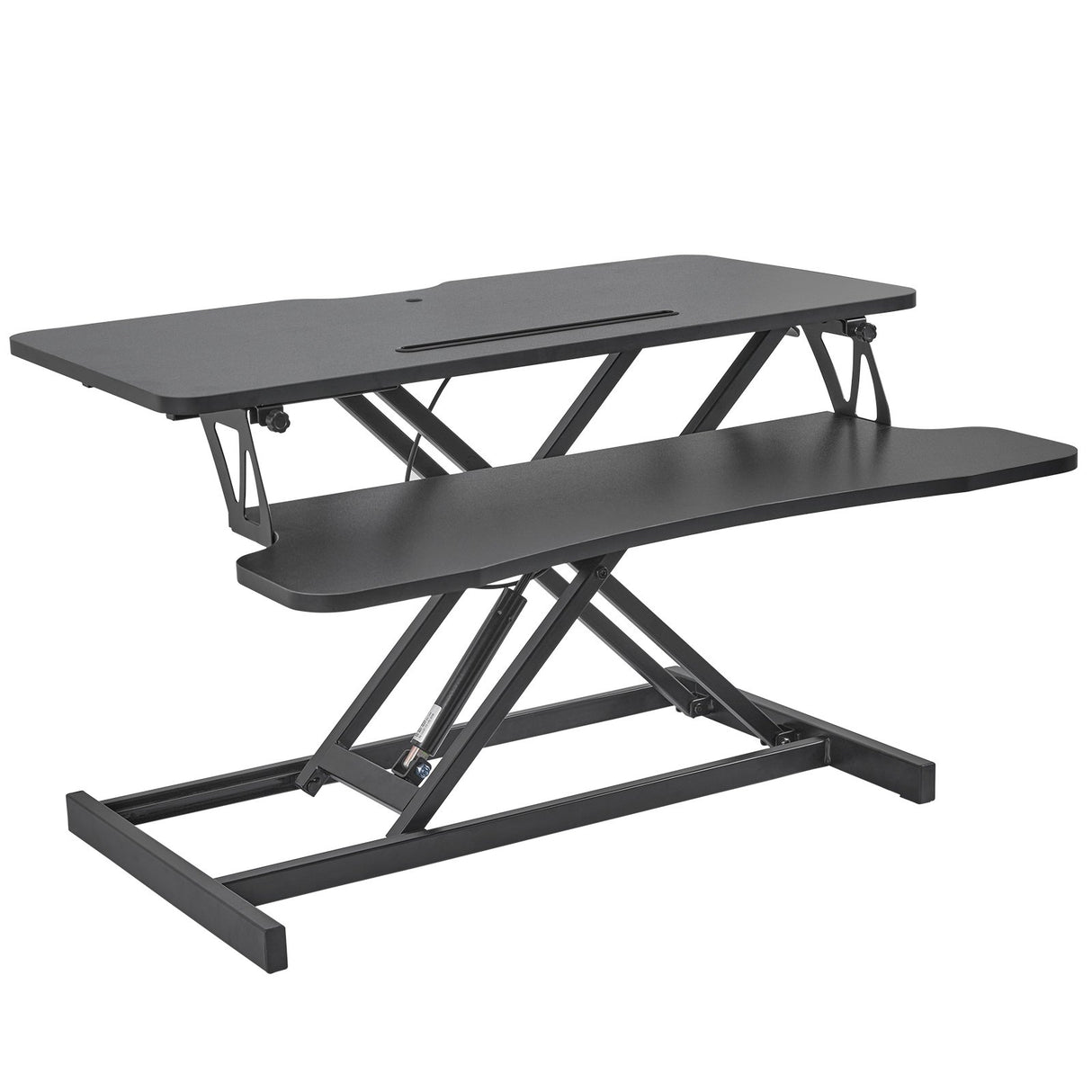 VEVOR Standing Desk Converter, Two-Tier Stand up Desk Riser, 800 mm Large Sit to Stand Desk Converter,140-510 mm Adjustable Height, for Monitor,