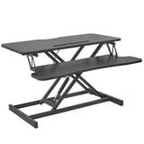 VEVOR Standing Desk Converter, Two-Tier Stand up Desk Riser, 800 mm Large Sit to Stand Desk Converter,140-510 mm Adjustable Height, for Monitor,